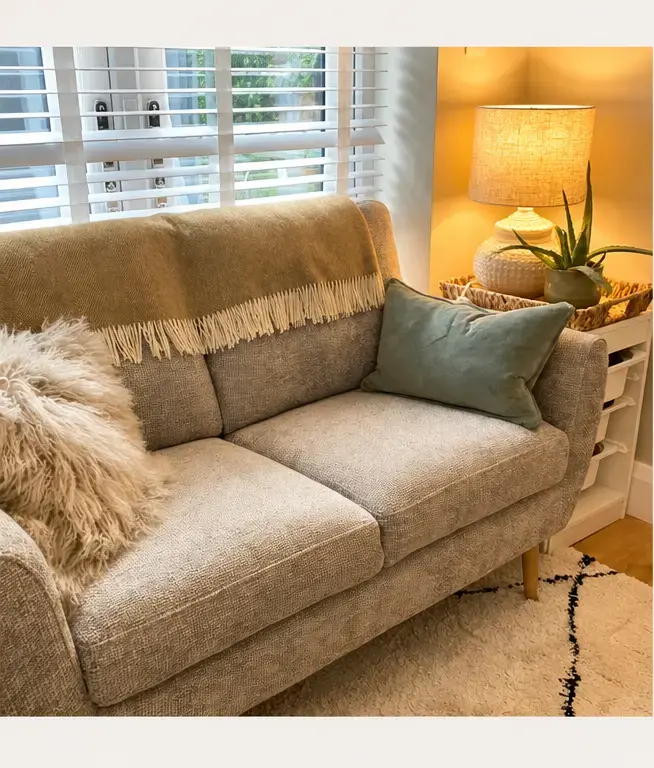 Comfortable sofa in Aly's counselling room